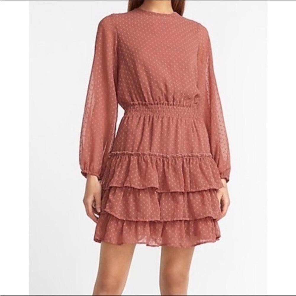 NWT Express Clip Polka Dot Tiered Smocked Waist size XS